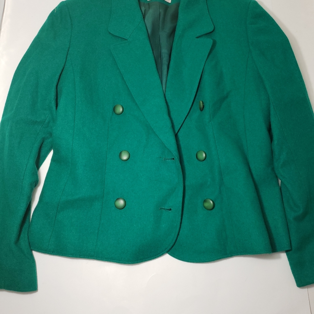 Pendleton petite vtg green wool size 2 jacket